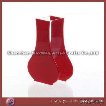 Red elegant skillful flagon-shaped acrylic vase/flower holder